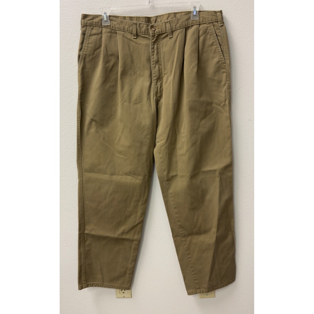 Carhartt Pleated Chino Pants Mens 40x32 Tan Khaki Relaxed Workwear